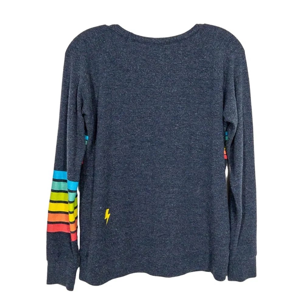 Chaser Sweatshirt Top One Love Rainbow Long Sleeve Stripe S - Picture 5 of 11